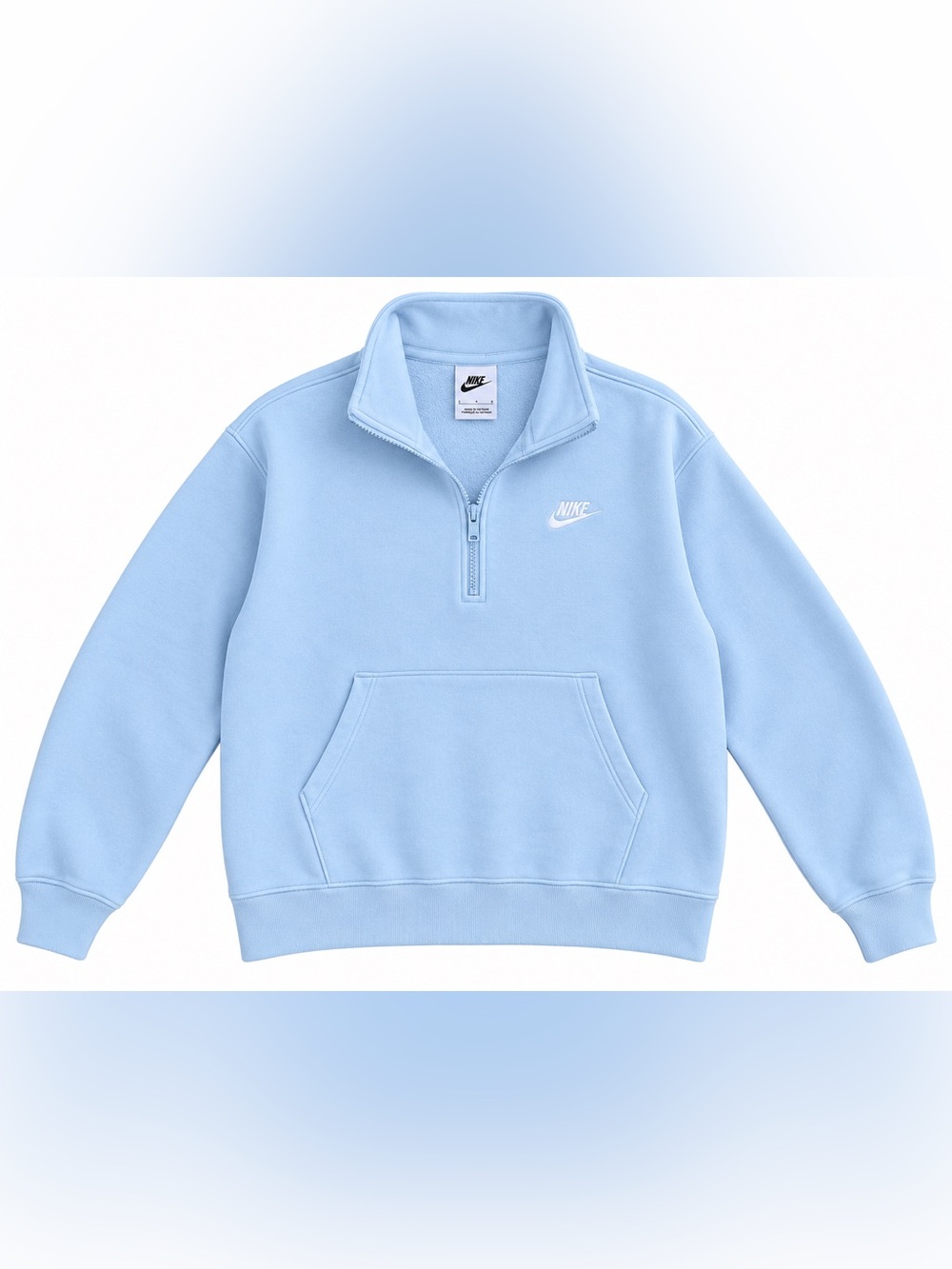 Nike Light Blue Quarter-Zip Fleece Pullover